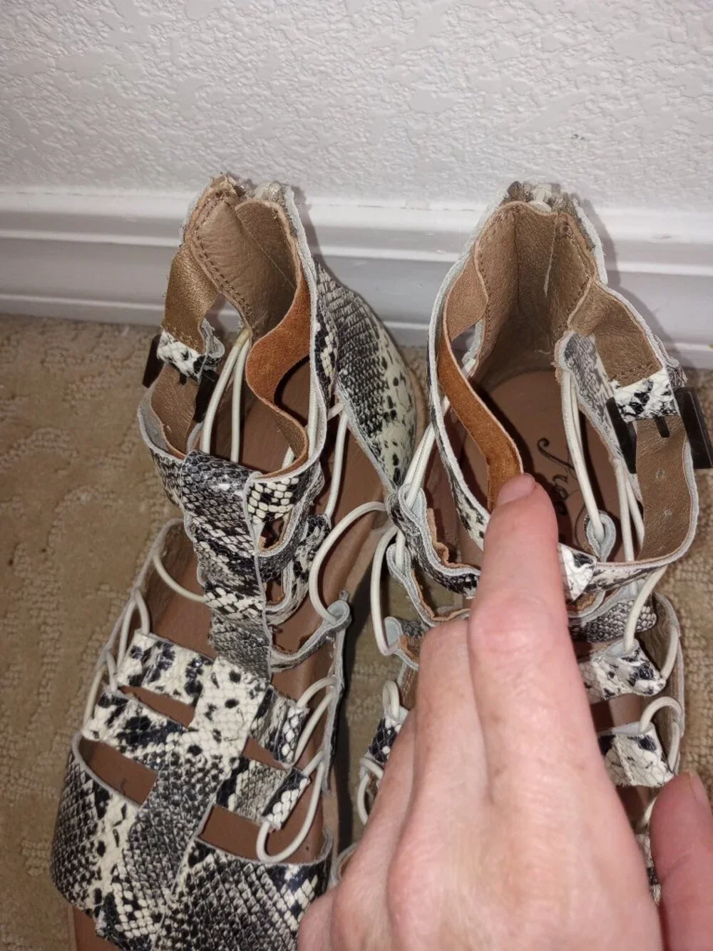 Free People Aubrey Wrap Gladiator Platform Animal Print Sandals